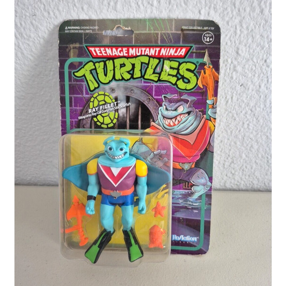 Teenage Mutant Ninja Turtles Reaction Super 7 TMNT Ray Fillet Figure Collectible - Picture 1 of 16